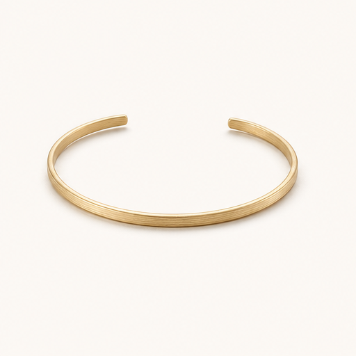 Pulseira de aro aberto · dourado claro acetinado