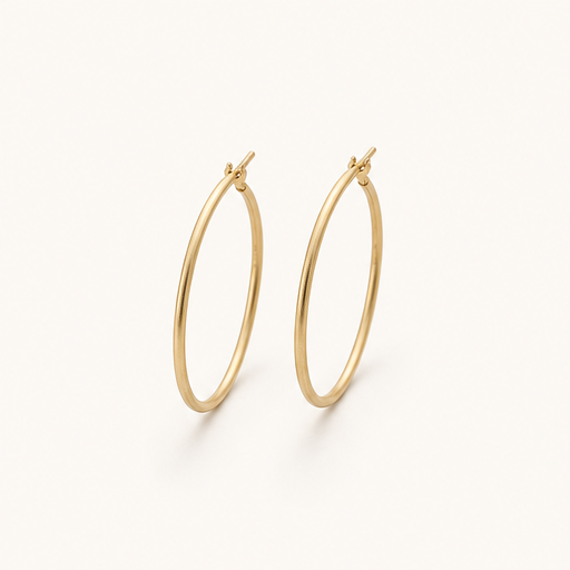 Argolas delicadas · dourado claro acetinado