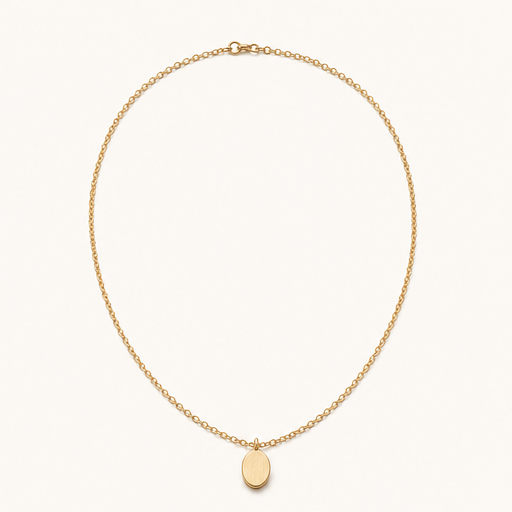 Colar com pingente oval · dourado claro acetinado